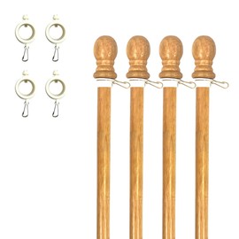 ILOT 56" Wooden Flag Pole for House Pack of 4 Improved Design Tangle Free Adjustable Rotating Rings Heavy Duty Flag Poles for Outside Fit Most Flag Sizes