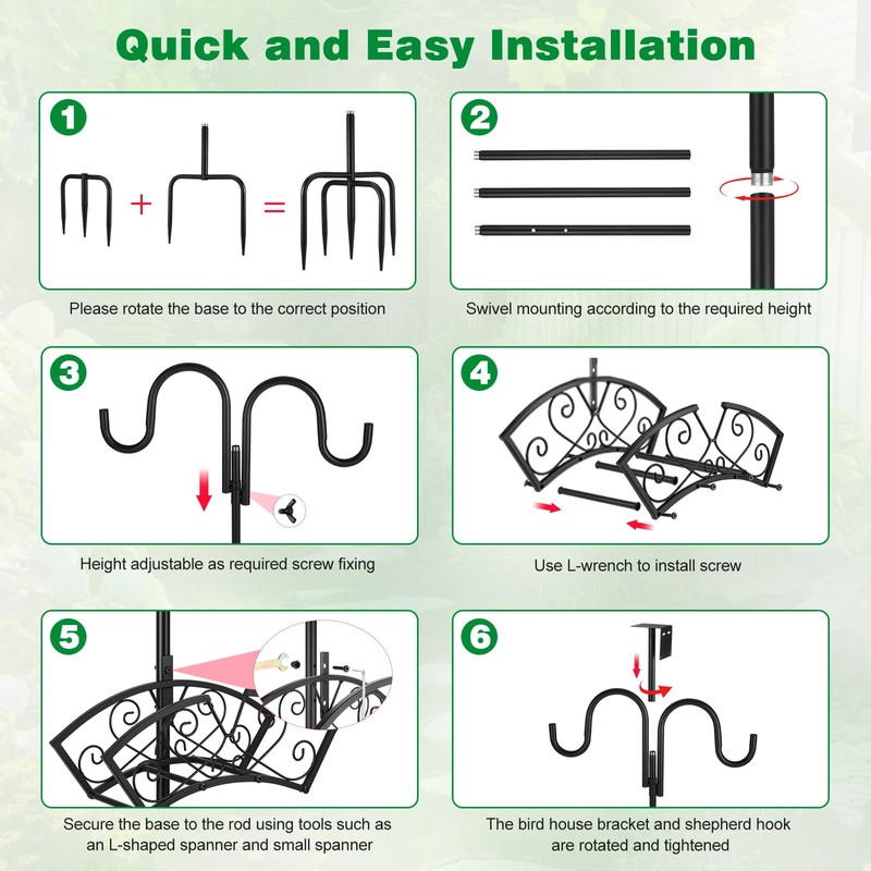 Upgraded Garden Hose Holder, Freestanding Water Hose Holder, Double Shepherds