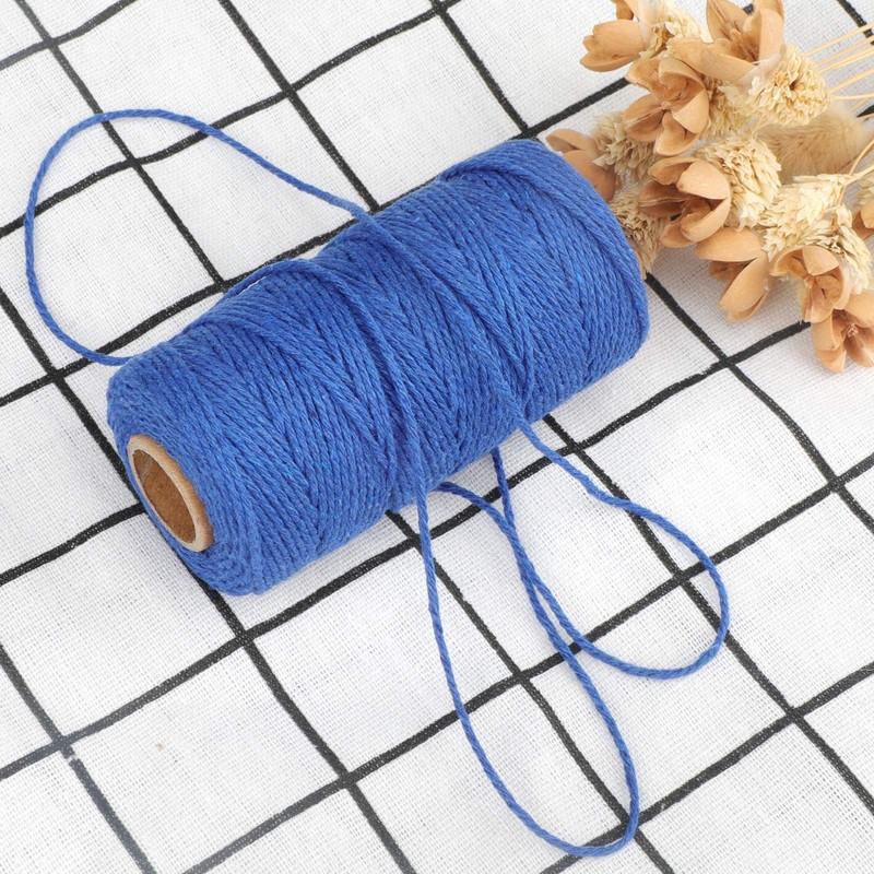 jijAcraft Blue Cotton String Twine 2mm x 100M Decorative Cord