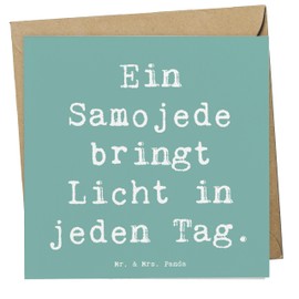 Mr. & Mrs. Panda Deluxe Karte Spruch Samojede Licht - Geschenk, Wärme, Einladungskarte, Grußkarte, Hunde, Freude, liebenswert, Schlittenhunde,