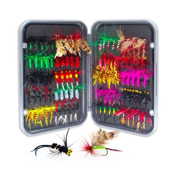 100pcs Box Mixed Color Fly Fishing kit for Trout bass