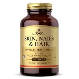 Solgar - Comprimidos de fórmula MSM avanzada para piel, uñas y cabello, E1736, 1, 1 | Supports Collagen for Hair, Nail and Skin Health, Provides Zinc,