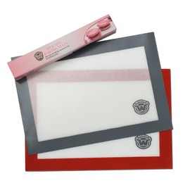 WildCow Silicone Baking Mats Quarter Sheet Toaster Oven Pan Liner Small, Set of 2 (Thick 11 3/4” x 8 1/4"), Nonstick Reusable Cooking Mats