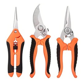 Juego de 3 Tijeras de Jardinería,Tijeras de jardín de acero inoxidable Tijeras de jardinería Tijeras de podar para jardinería Tijeras de podar flores árboles frutales