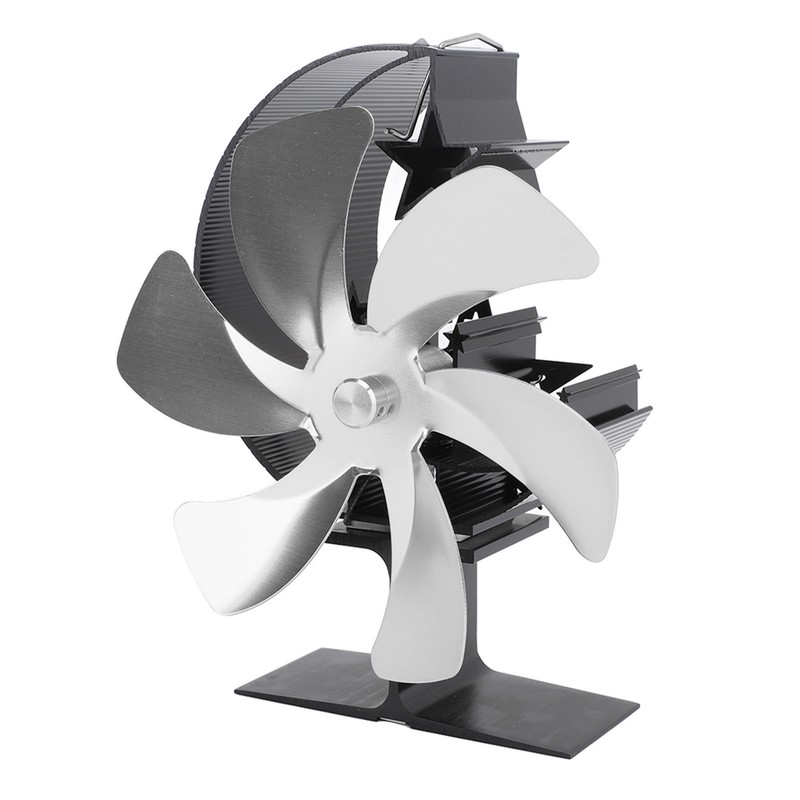 Stove Fan 6 Blades Fireplace Fan Heat Powered Fast Wind