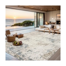 PLHXFR Area Rugs 9x12 Living Room - Washable Rug Modern Abstract Soft Large Neutral ...