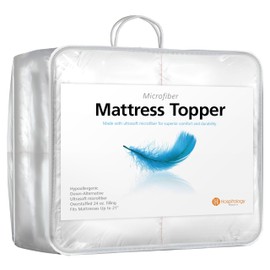 HOSPITOLOGY PRODUCTS Hypoallergenic Mattress Cover- Overstuffed - Deep Pocket - Goose Down Alternative Pillow Top Mattress Topper King - 78" W x 80" L