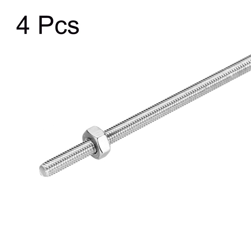 sourcing map Fully Threaded Rod M5 x 100mm 0.8mm Thread