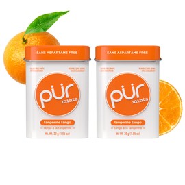 PUR Mints | Aspartame Free Mints | Made with Xylitol | Sugar Free, Vegan, Gluten Free & Keto Friendly | Natural Tangerine Tango Flavoured Mints, 30 Pieces (Pack of 2)