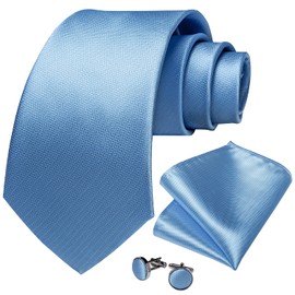 DiBanGu Men's Necktie, Handkerchief, Cufflinks, Tie Pin Set, Formal, School Entrance Ceremony, Business, Wedding, Free size