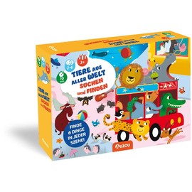 AUZOU 405021 Animals from All Over the World Search and Find Family Game Logic and Observation, M