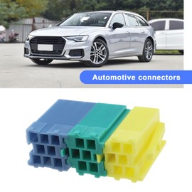 2 Sets Car Radio Mini ISO Connector Housing with Pins for CD Changer Line in - Aux DAB Mini ISO Terminal Block Socket Connector Repair Kit