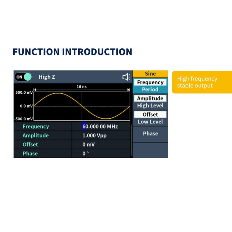 Single Signal Generator 60MHz Wide Amplitude and Frequency Range Arbitrary
