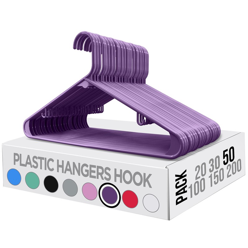 Utopia Home Plastic Hangers 50 Pack - Clothes Hanger with