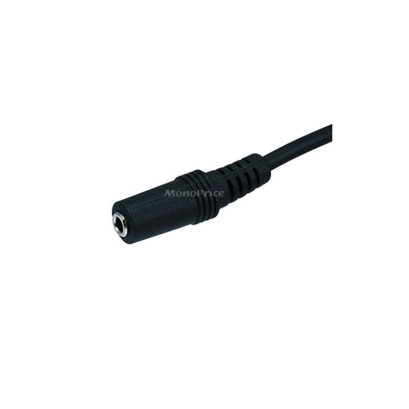 Monoprice 6ft 3.5mm Stereo Plug/Jack M/F Cable - Black