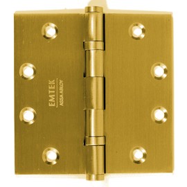 Emtek 96415US4 4.5" x 4.5" Solid Brass Square Corner Ball Bearing Mortise Hinge - Pair