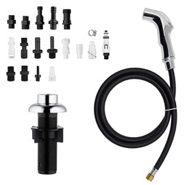 Kitchen Sprayer Chrome Faucet Side Sink Attachment With Spray Head and Hose, Water Spray Head Replacement