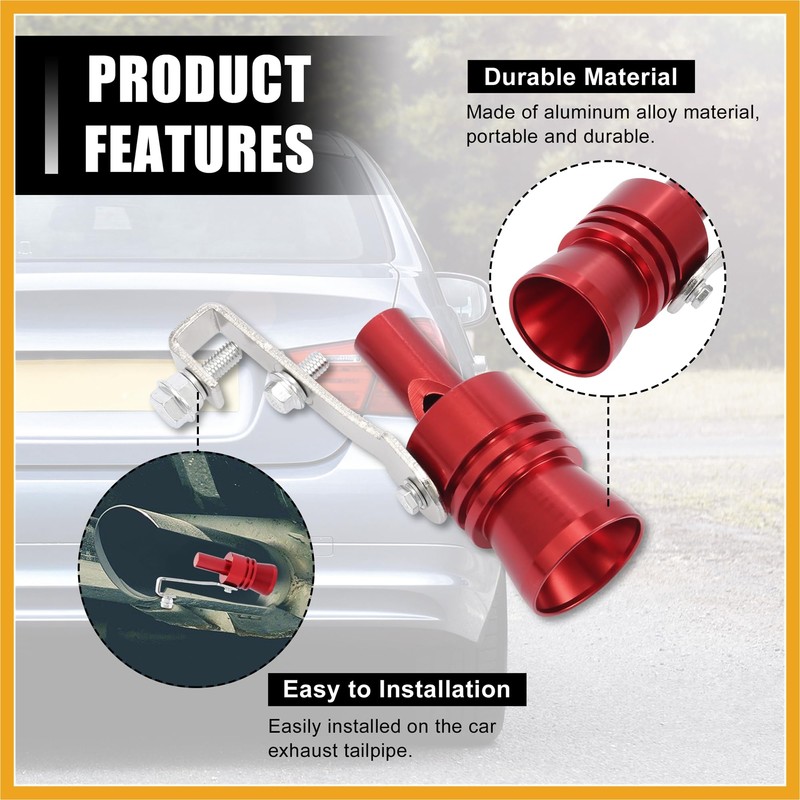Partuto 2pcs XL Size Universal Car Turbo Sound Exhaust Muffler