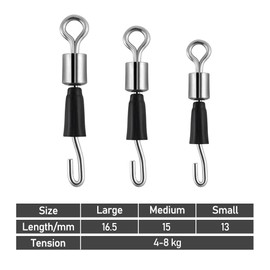 Alwonder 60pcs Quick Change Swivels for Feeder Method and Waggler Float Fishing Hook Length Swivel Connector Anti Line Spin and Tangles Quick Easy Change Hooklengths 13mm 14mm 16mm Test 4-8kg