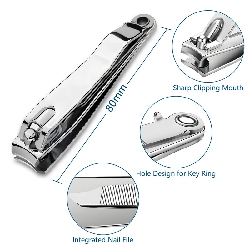 Nail Clippers Set - Professional Stainless-Steel Clippers for Thick Toenails