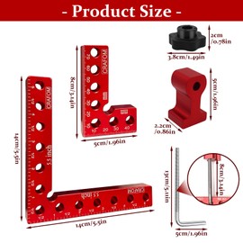 Crafom 90 Degree Corner Clamping Squares, Positioning Squares Set of 4 (3" 5.5"), wood working tools, Aluminum Alloy Right Angle clamp,Corner Clamps for WoodWorking, Box, Frames, Cabinets, or Drawers