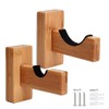 2-Piece Wooden Wall-Mount Baseball Bat Holder Display Rack with Soft
