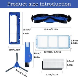 25-Pack Replacement Part Accessories for Eufy RoboVac 11S, RoboVac 15C, RoboVac 30, RoboVac 30C, RoboVac 12, RoboVac 35CPrimary/Filters, Side Brushes,Roller Brushes/Guard NOT for MAX G and L Series