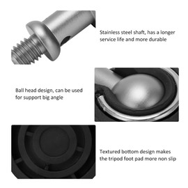 Rubber Stainless Steel Tripod Foot Pad, Non Slip, 50mm Diameter Camera Tripod Foot Replacement for Convenient, Replacement