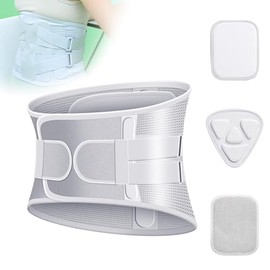 Ajustable Cinturón de Soporte Lumbar, Faja Ortopedica Lumbar Elasticidad, con 3 PCS Espaciadores Reemplazables, para Aliviar el Dolor de Espalda y... 