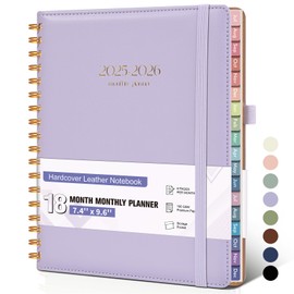 Monthly Planner 2025-2026, 18 Months Academic Calendar Planner from July 2025 - December 2026, 7.4'' x 9.6'' Monthly Planner with Tabs, Spiral Daily Planner Perfect for Office School Teacher Student, Purple
