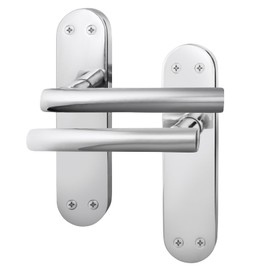 EAI Chrome Door Handles | 1 Pair of Polished Chrome Internal Latch T-Bar Handles on Backplate | Oliena Range