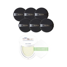 Hera Black Cushion Puff 6 sheets + Cellabo Sun Cushion Season 2 23g / 헤라 블랙쿠션 퍼프 6매 + 셀라보 선쿠션 시즌2 23g