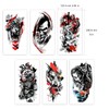 12 Sheets Half Large Temporary Tattoos Suitable for Adult Men