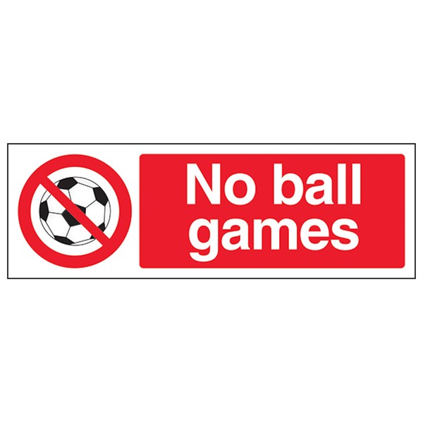 V Safety No Ball Games - Landscape 300 x 100