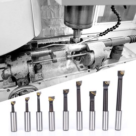 9pcs Drill Bar Set 12mm Head High Speed Steel CNC Lathe Milling Tool with Base Lathe Lathe Accessories