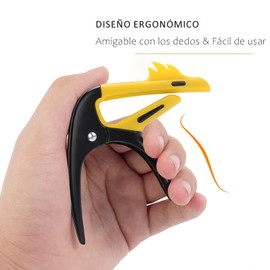 Capotraste para Guitarra,Cejilla para Guitarra,Cejilla de Afinador de Mano,Accesorios AcúSticos de Guitarra de Aleación de Zinc con 8 Púas de Guitarra,Capo Guitarra para Guitarra Popular
