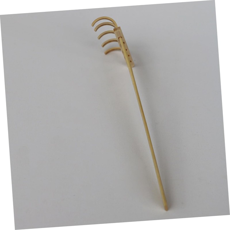 Toyvian Bamboo Rake Five Teeth Rake Sand Table Rake Mini