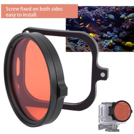 Red Filter with 16x Macro Lens, 58 mm Red Filter Sports Camera Waterproof Diving Filter Underwater Diving Motion Camera Lens Filter for Hero 9 Sports Camera