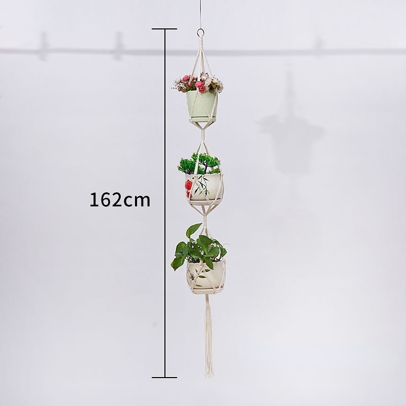 WeedGuard Outdoor Plant Hanger Macrame – Handcrafted Knotted Lifting Rope