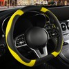 Binsheo Microfiber Leather D Shaped Steering Wheel Cover, Breathable, Anti