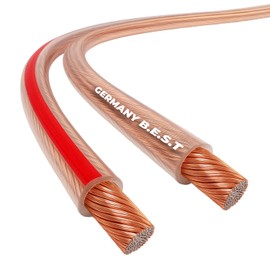 Germany B.e.s.t 10 m Speaker Cable 2 x 2.5 mm² for Speakers and Home Cinema Systems, HiFi Cable, Box Cable, CCA - Copper Aluminium