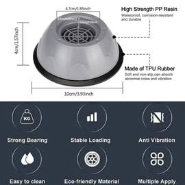 SAMSYOKI Pack of 8 Washing Machine Foot Pads, Universal Vibration Damper Anti Vibration Washing Machine Feet Pad Rubber Anti-Vibration Mat for Washing Machine/Dryer/Furniture