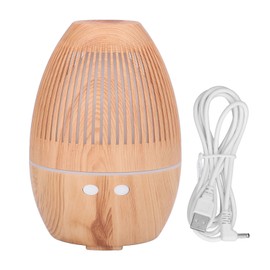 Aroma Humidifier USB Powered Silent Wood Grain Aromatherapy Diffuser with 7 Colors Light for Office Bedroom 130ml