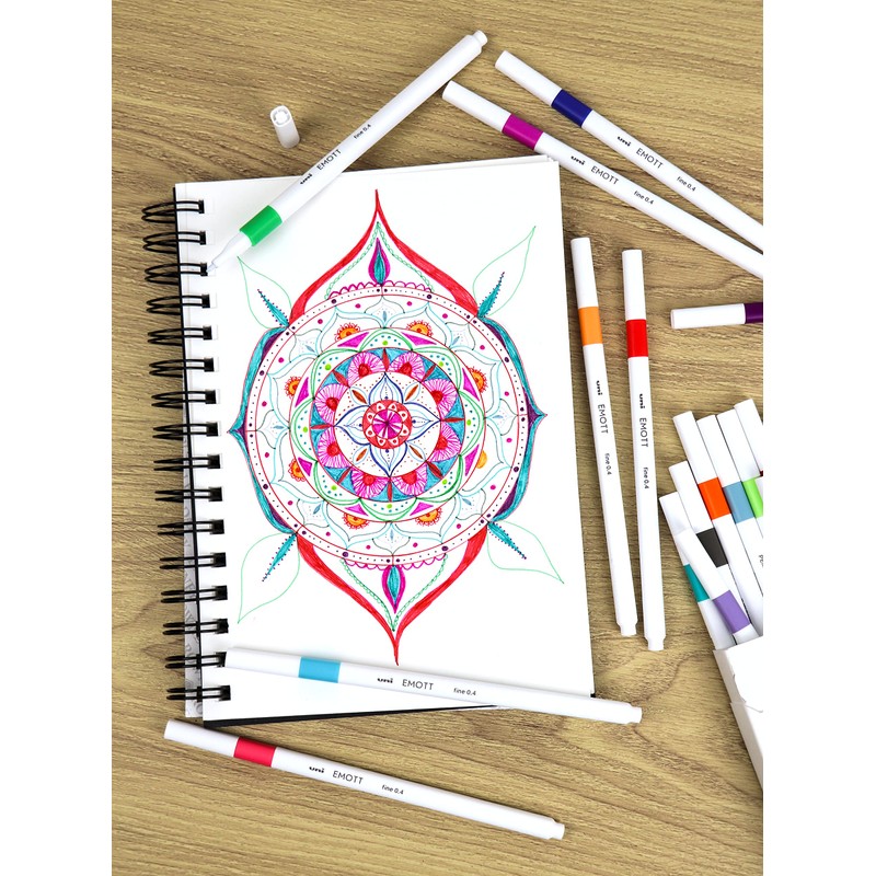 Emott Fineliner Pen Set #1, 10-Colors, Assorted