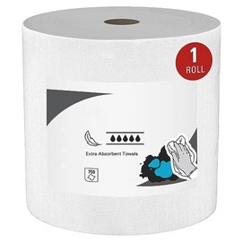 Plexon Extra Absorbent Towels, Jumbo Roll, 12.5" x 12.2", White, 1 Roll of 750 Sheets
