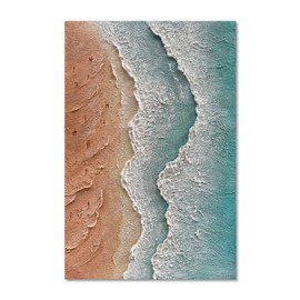 NANKAI Art Hand Painted Beach Ocean Wave Landscape Oil Painting Modern Abstract Canvas Art Mural Family Wall Art Deco 45x30 inches