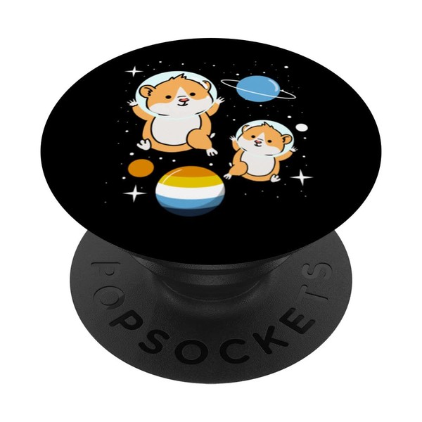 Hamster-Astronaut Aroace Pride PopSockets with interchangeable PopGrip