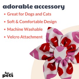 Huxley & Kent Pet Pinwheel | Kiss Kiss (Small) | Valentine's Day Collar Accessory for Dogs/Cats | Valentine's Day Bow Collar Attachment | Cute, Comfortable Accessory | H&K Pinwheel