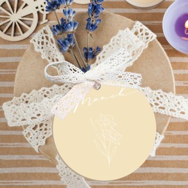 Uniqicon 12Pcs Light Yellow Round Acrylic Sheet For Crafting, DIY Acrylic Christmas Ornaments, 3mm 1/8 Inch Flat Baubles For Craft, Unique DIY Keychains, Gift Tag, Wedding Table Setting, Party Décor