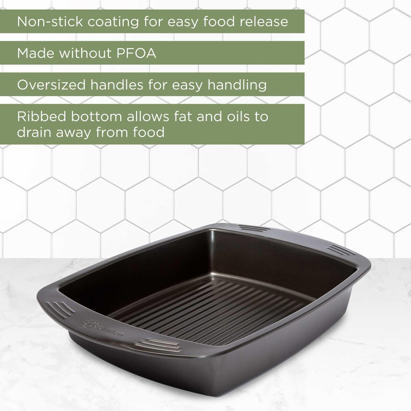 Ecolution Nonstick Roasting Pan, Carbon Steel with Premium Nonstick, Oven